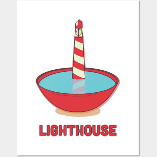 Lighthouse in a bowl Posters and Art